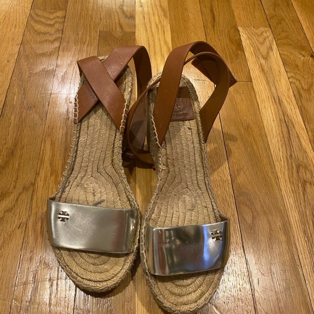 Women's Gold and Brown Sandals